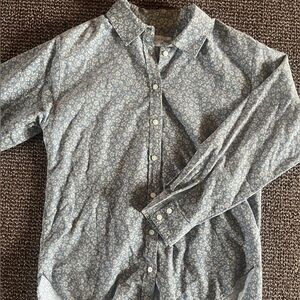 Loft Women’s Floral Corduroy Button Down, size small